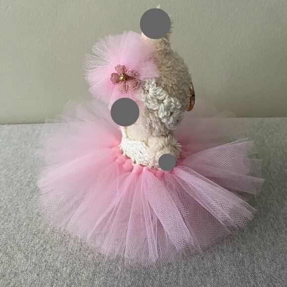 Handmade Crochet Pink Sweetheart Neckline Tutu for 17cm Doll 2-Piece Set - Picture 4 of 7
